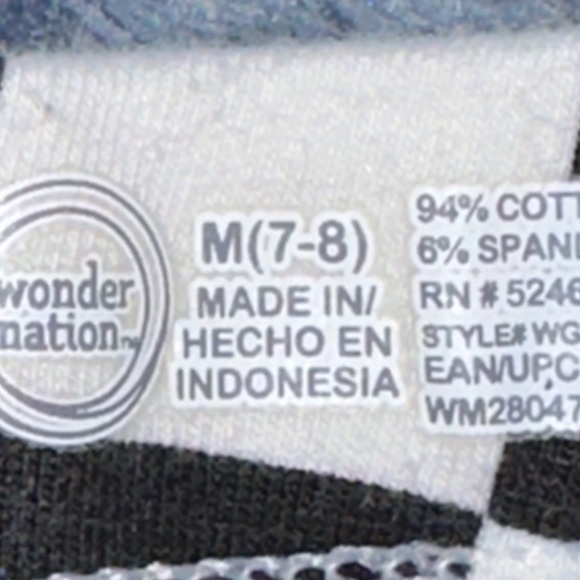 Wonder Nation Black and White Checkered Leggings - Picture 3 of 5